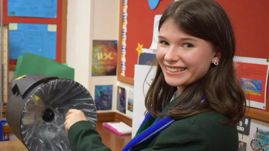 pupil using an air machine
