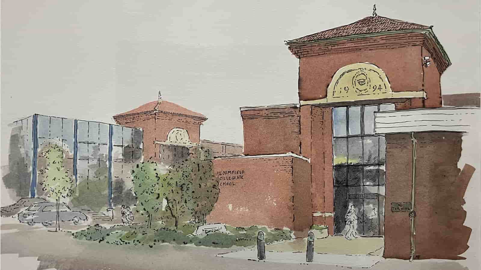 Bloomfield Collegiate School Watercolour painting