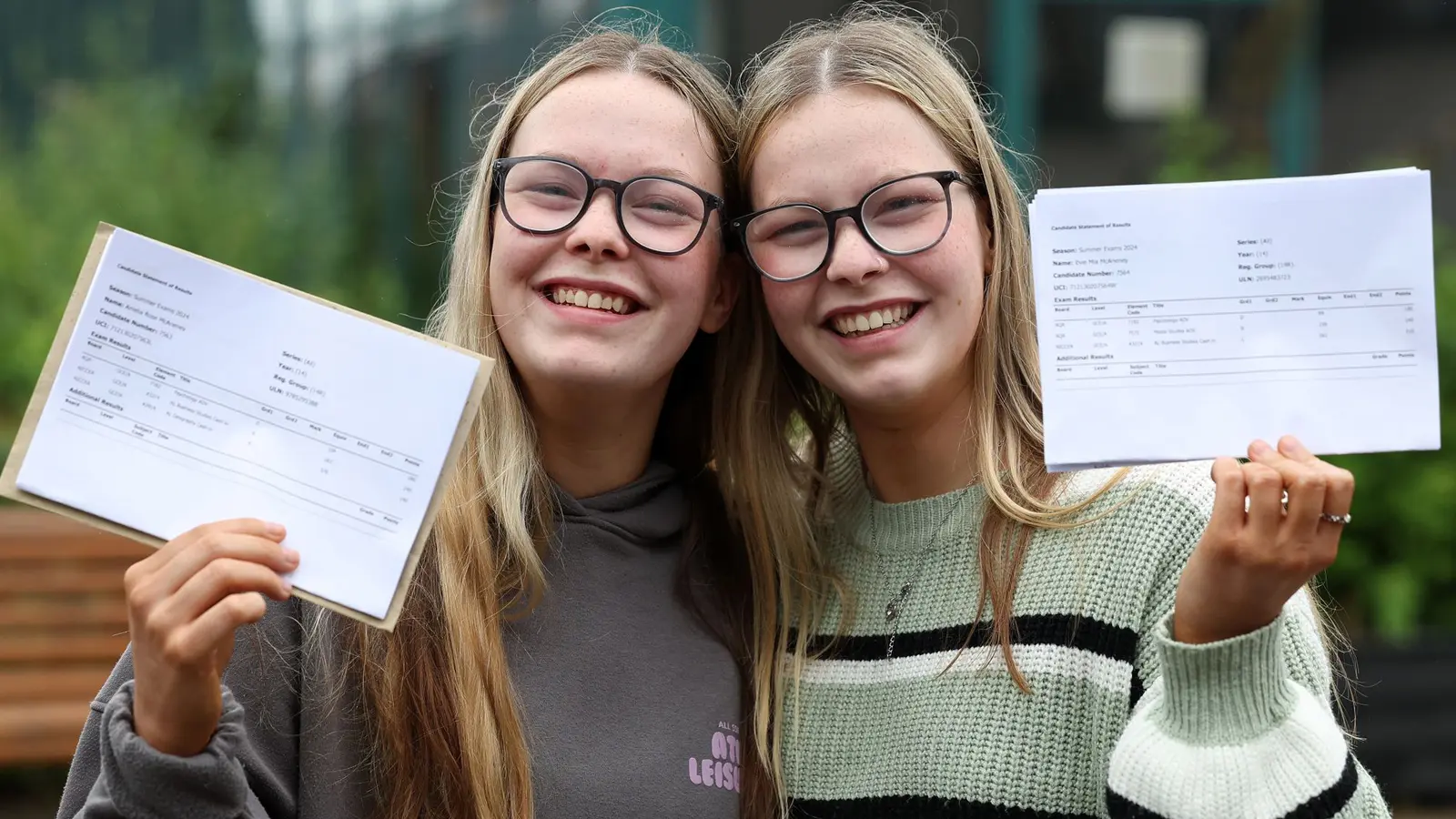 McAneney twins celebrate their results
