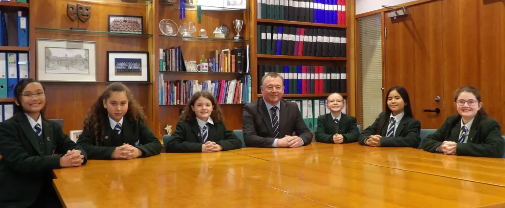 principal with pupils