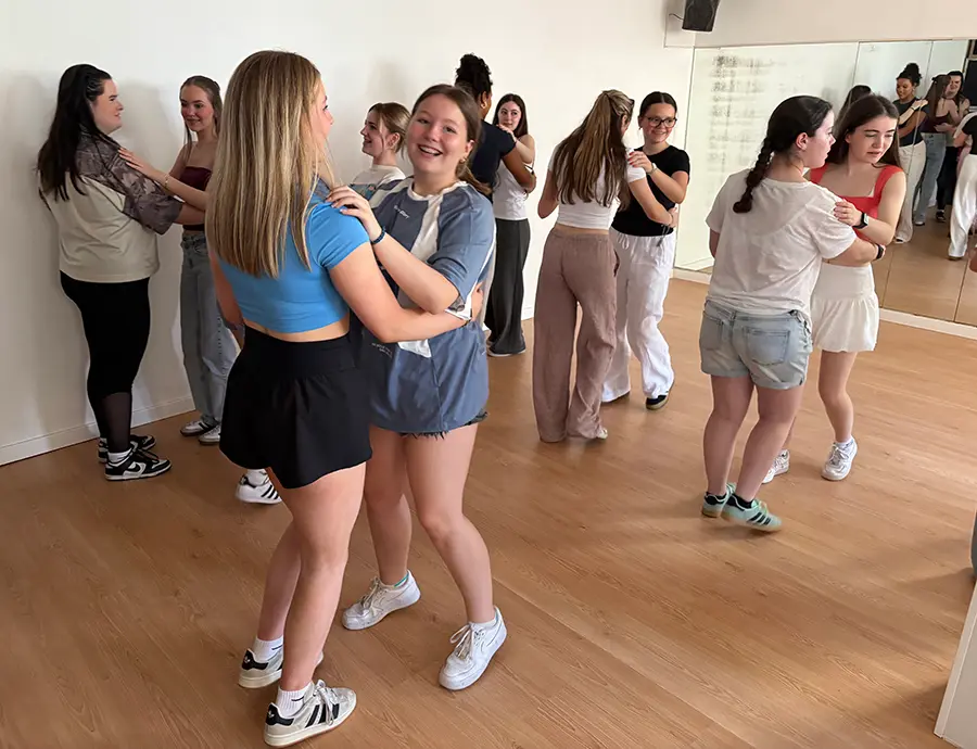 pupils taking dancing lessons